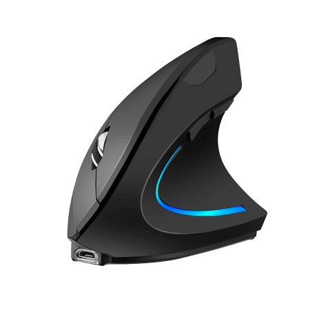Mouse Ergonómico Inalámbrico Recargable K401 - Negro mate