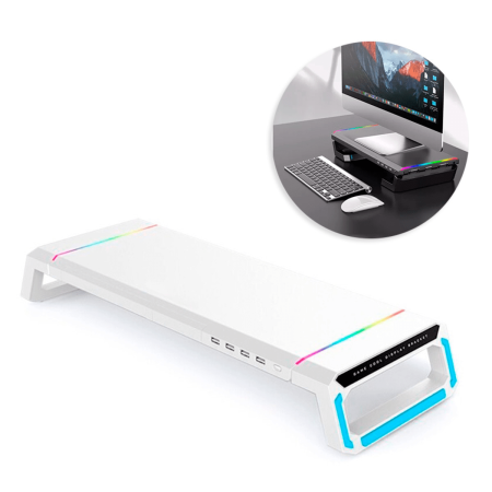 Soporte para Monitor de Ordenador más extensión 4 USB plegable RGB