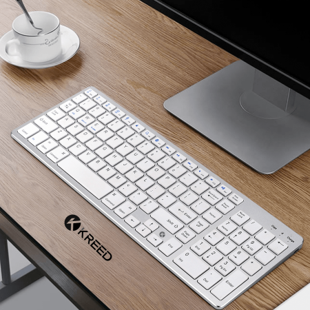 Teclado Inalámbrico Bluetooth Recargable BK348 - Blanco