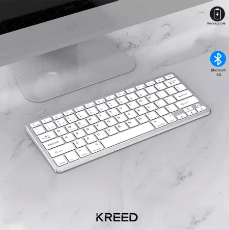 Teclado Inalámbrico Bluetooth Recargable BK3003 - Blanco