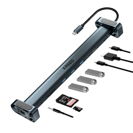 10 en 1 - Adaptador tipo C a USB, Estación, HDMI, TF, SD, Audio, tipo C PD y datos