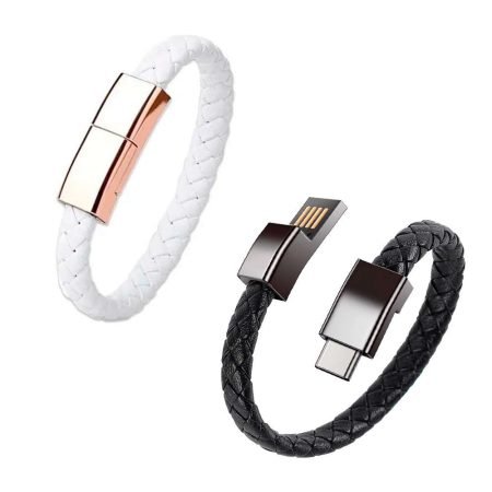Duo pulseras cable carga y datos USB a tipo C o Lighting