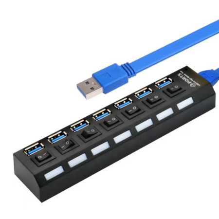Adaptador Hub USB 3.0 Extensión 7 puertos