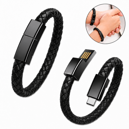 Pulseras Cable Duo para carga y datos – Tipo C Negros