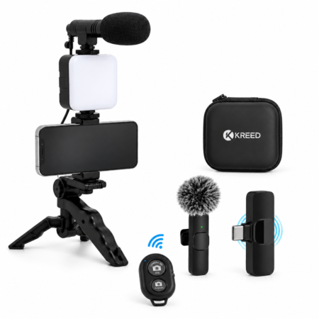Micrófono Inalámbrico K8 + Kit Vlogger para Celular